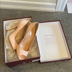 Fiorangelo Light Pink Peep Toe Heels